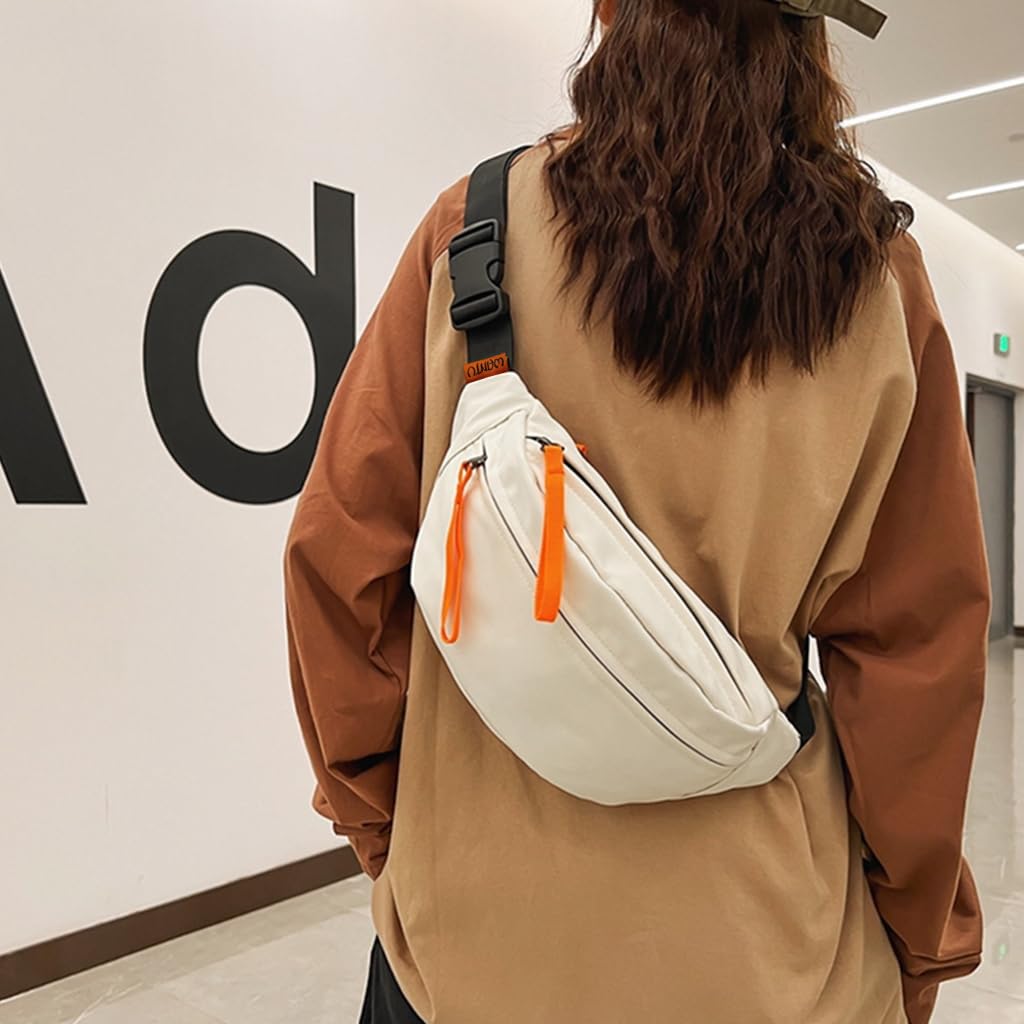 GUSTAVE Waist Bags for Men Women, Fanny Pack Women Cross Body Bag Mens Nylon Shoulder Bag, Money Bag for Commuting, Travel, Outdoor Activities, Cycling(white) GUSTAVE Waist Bags for Men Women, Fanny Pack Women Cross Body Bag Mens Nylon Shoulder Bag, Money Bag for Commuting, Travel, Outdoor Activities, Cycling(white)